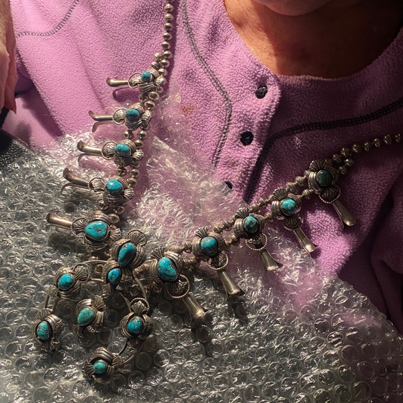 HOST PICK! 1970’s Museum Quality Navajo & Zuni Squash-blossoms Silver Necklaces - Picture 5 of 11